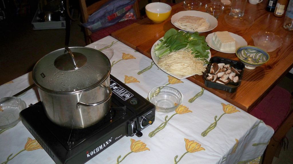 Shabu shabu mit Gaskocher kochen