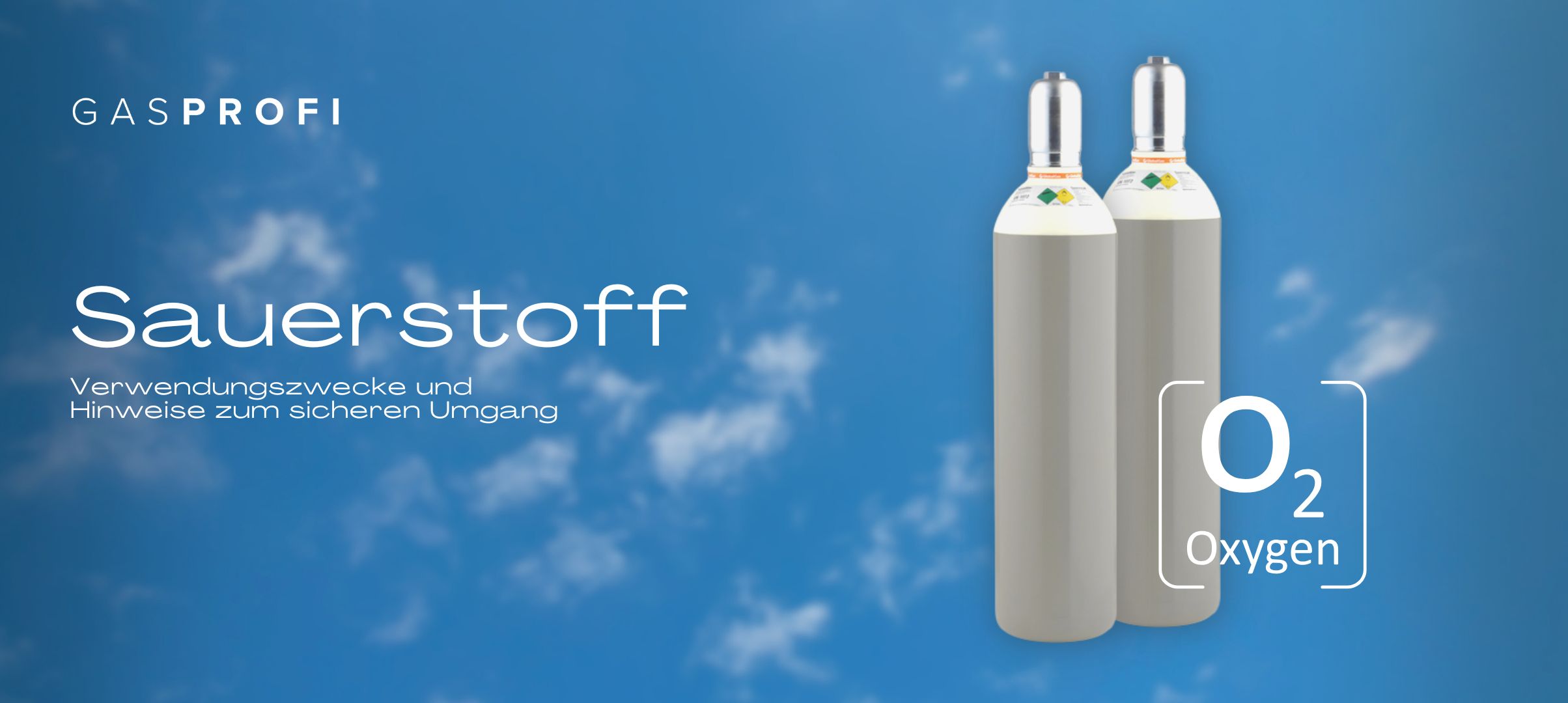 Gasflaschen FAQ 1 Sauerstoff Gasflaschen auf einem Himmel-Hintergrund